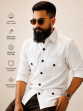 WHITE LINEN HUNTER SHIRT
